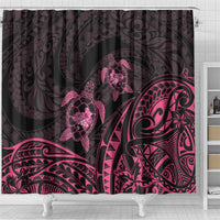 Pink Black Polynesia Floral Sea Turtle Shower Curtain LT14 - Polynesian Pride