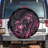 Pink Black Polynesia Floral Sea Turtle Spare Tire Cover LT14 Black - Polynesian Pride