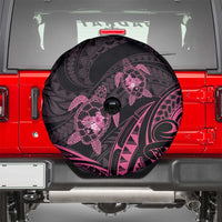 Pink Black Polynesia Floral Sea Turtle Spare Tire Cover LT14 - Polynesian Pride