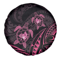 Pink Black Polynesia Floral Sea Turtle Spare Tire Cover LT14 - Polynesian Pride