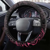 Pink Black Polynesia Floral Sea Turtle Steering Wheel Cover LT14 - Polynesian Pride