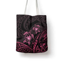 Pink Black Polynesia Floral Sea Turtle Tote Bag LT14 - Polynesian Pride