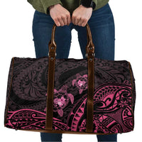 Pink Black Polynesia Floral Sea Turtle Travel Bag LT14 Black - Polynesian Pride