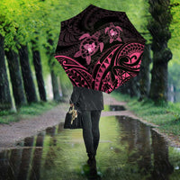 Pink Black Polynesia Floral Sea Turtle Umbrella LT14 - Polynesian Pride