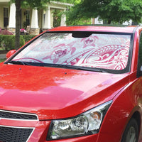 Pink White Polynesia Floral Sea Turtle Auto Sun Shade LT14 - Polynesian Pride
