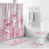 Pink White Polynesia Floral Sea Turtle Bathroom Set - Polynesian Pride