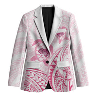 Pink White Polynesia Floral Sea Turtle Blazer LT14 Unisex White - Polynesian Pride