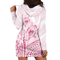 Pink White Polynesia Floral Sea Turtle Hoodie Dress LT14 - Polynesian Pride