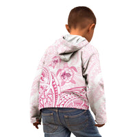 Pink White Polynesia Floral Sea Turtle Kid Hoodie LT14 - Polynesian Pride