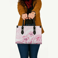 Pink White Polynesia Floral Sea Turtle Leather Bag LT14 - Polynesian Pride