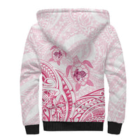 Pink White Polynesia Floral Sea Turtle Sherpa Hoodie LT14 - Polynesian Pride