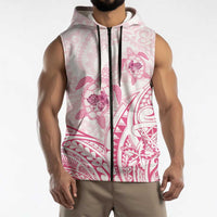 Pink White Polynesia Floral Sea Turtle Sleeveless Zip Hoodie LT14 - Polynesian Pride