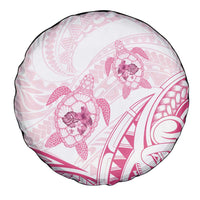 Pink White Polynesia Floral Sea Turtle Spare Tire Cover LT14 - Polynesian Pride