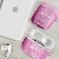 Custom New Zealand Silver Fern Rugby 2025 AirPods Case All Black Aotearoa Maori Pink - Polynesian Pride