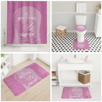 Custom New Zealand Silver Fern Rugby 2025 Bathroom Set All Black Aotearoa Maori Pink - Polynesian Pride