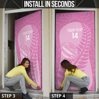 Custom New Zealand Silver Fern Rugby 2025 Door Cover All Black Aotearoa Maori Pink - Polynesian Pride