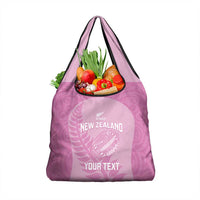 Custom New Zealand Silver Fern Rugby 2025 Grocery Bag All Black Aotearoa Maori Pink
