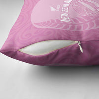 Custom New Zealand Silver Fern Rugby 2025 Pillow Cover All Black Aotearoa Maori Pink - Polynesian Pride