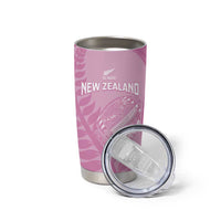 Custom New Zealand Silver Fern Rugby 2025 Tumbler Cup All Black Aotearoa Maori Pink