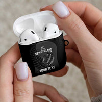 Custom New Zealand Silver Fern Rugby 2025 AirPods Case Go Champions Aotearoa Maori Black - Polynesian Pride