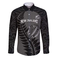 Custom New Zealand Silver Fern Rugby 2025 Family Matching Off Shoulder Maxi Dress and Hawaiian Shirt Go Champions Aotearoa Maori Black