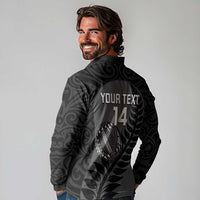 Custom New Zealand Silver Fern Rugby 2025 Long Sleeve Polo Shirt Go Champions Aotearoa Maori Black