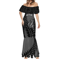 Custom New Zealand Silver Fern Rugby 2025 Mermaid Dress Go Champions Aotearoa Maori Black