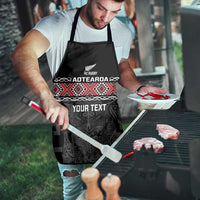 Custom New Zealand Silver Fern Rugby Apron All Black Maori Taniko Pattern - Polynesian Pride