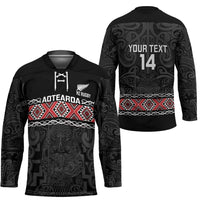Custom New Zealand Silver Fern Rugby Hockey Jersey All Black Maori Taniko Pattern LT14 - Polynesian Pride