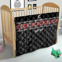 Custom New Zealand Silver Fern Rugby Quilt All Black Maori Taniko Pattern