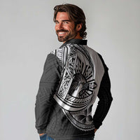 Philippines Eagle Sun Long Sleeve Polo Shirt Filipino Agila Polynesian Tattoo Black Color LT14 - Polynesian Pride