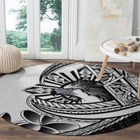 Philippines Eagle Sun Round Carpet Filipino Agila Polynesian Tattoo Black Color LT14 - Polynesian Pride