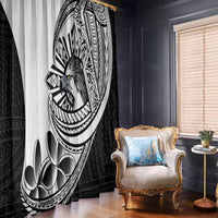 Philippines Eagle Sun Window Curtain Filipino Agila Polynesian Tattoo Black Color LT14 - Polynesian Pride