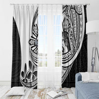 Philippines Eagle Sun Window Curtain Filipino Agila Polynesian Tattoo Black Color LT14 - Polynesian Pride