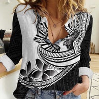 Philippines Eagle Sun Women Casual Shirt Filipino Agila Polynesian Tattoo Black Color LT14 Female Black - Polynesian Pride