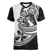 Philippines Eagle Sun Women V-Neck T-Shirt Filipino Agila Polynesian Tattoo Black Color LT14 Female Black - Polynesian Pride