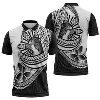 Philippines Eagle Sun Zipper Polo Shirt Filipino Agila Polynesian Tattoo Black Color LT14 - Polynesian Pride