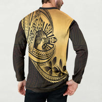 Philippines Eagle Sun Button Sweatshirt Filipino Agila Polynesian Tattoo Gold Color LT14 - Polynesian Pride