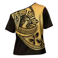 Philippines Eagle Sun Cross Shoulder Shirt Filipino Agila Polynesian Tattoo Gold Color LT14 - Polynesian Pride