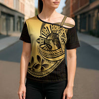 Philippines Eagle Sun Cross Shoulder Shirt Filipino Agila Polynesian Tattoo Gold Color LT14 - Polynesian Pride