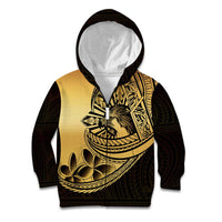 Philippines Eagle Sun Kid Hoodie Filipino Agila Polynesian Tattoo Gold Color LT14 Zip Hoodie Gold - Polynesian Pride