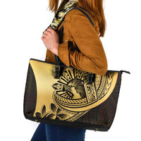 Philippines Eagle Sun Leather Tote Bag Filipino Agila Polynesian Tattoo Gold Color LT14 Gold - Polynesian Pride