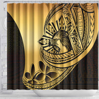 Philippines Eagle Sun Shower Curtain Filipino Agila Polynesian Tattoo Gold Color LT14 - Polynesian Pride