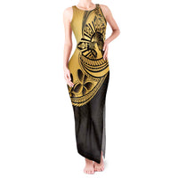 Philippines Eagle Sun Tank Maxi Dress Filipino Agila Polynesian Tattoo Gold Color LT14 Women Gold - Polynesian Pride