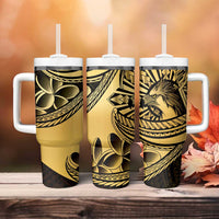 Philippines Eagle Sun Tumbler With Handle Filipino Agila Polynesian Tattoo Gold Color LT14 - Polynesian Pride