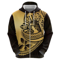 Philippines Eagle Sun Zip Hoodie Filipino Agila Polynesian Tattoo Gold Color LT14 - Polynesian Pride