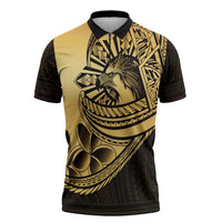 Philippines Eagle Sun Zipper Polo Shirt Filipino Agila Polynesian Tattoo Gold Color LT14 Gold - Polynesian Pride