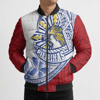 Philippines Eagle Sun Bomber Puffer Jacket Filipino Agila Polynesian Tattoo Flag Color LT14 - Polynesian Pride