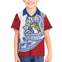 Philippines Eagle Sun Family Matching Summer Maxi Dress and Hawaiian Shirt Filipino Agila Polynesian Tattoo Flag Color