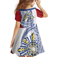 Philippines Eagle Sun Family Matching Tank Maxi Dress and Hawaiian Shirt Filipino Agila Polynesian Tattoo Flag Color